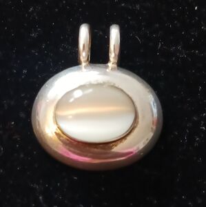 Sterling Silver " Mexico 925 " & Faux Moonstone Pendant